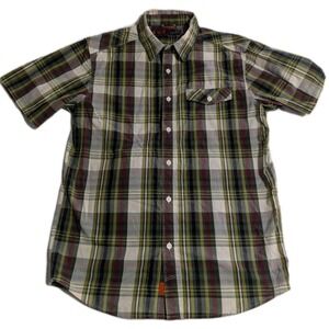 Mountain Hardwear Men's Plaid Short Sleeve Button Up Shirt Small‎
